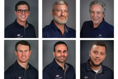 Leadership Team: Top Row (left to right): Stephen Barzelatto (VP, Head of Florida division); Ben Dennie (Tennessee Account Manager); Jay Feldman (National Account Manager). Bottom Row (left to right): James Filauro (New York Account Manager; Andre Ostacoli (Inside Sales Manager) and Chris Wright (Chicago Account Manager).