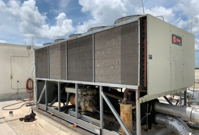 A Trane RTAC chiller we were called to troubleshoot at a hotel in Orlando, FL.