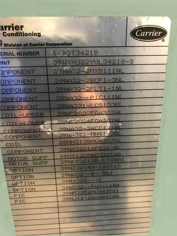 Coil of Duty Reading a Carrier® Chilled Water Coil model 28NC.